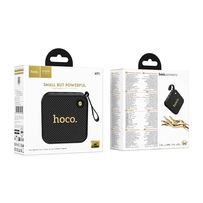 Беспроводная колонка Hoco HT1 Bluetooth,USB,FM,TF card,AUX, цвет черный