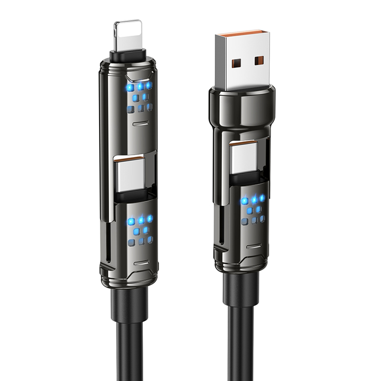 Кабель 4-в-1USB A/C на Lightning/USB C Hoco U143 240W 