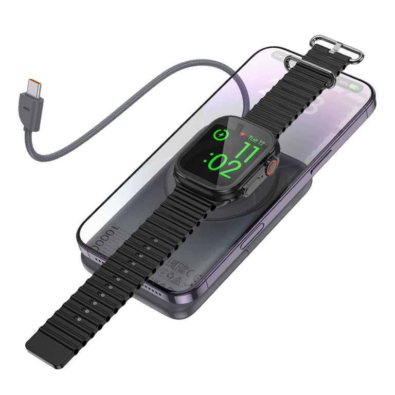 Внешний аккумулятор Hoco Q43, 10000mAh, PD20W, QC3.0, цвет серый металлик