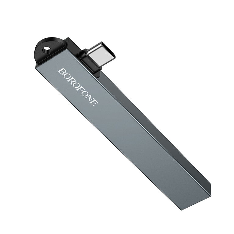 Адаптер - Хаб BOROFONE FH1A 4-В-1, Type-C на 3USB2.0+USB3.0
