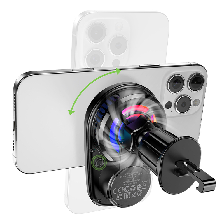 Автомобильный держатель Hoco HW36 magsafe магнитный, беспроводная зарядка