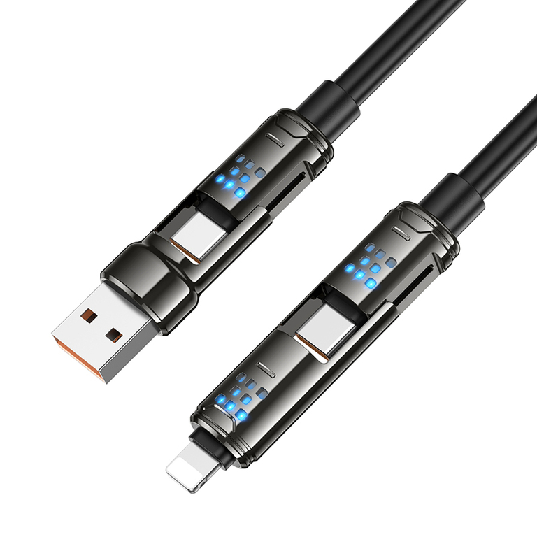 Кабель 4-в-1USB A/C на Lightning/USB C Hoco U143 240W 