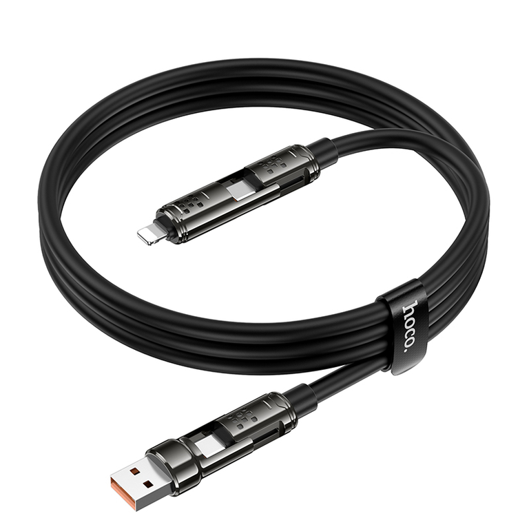 Кабель 4-в-1USB A/C на Lightning/USB C Hoco U143 240W 