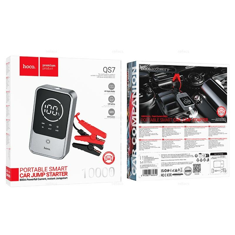 Внешний аккумулятор Hoco QS7 с пускозарядным устройством, 10000mAh, 37Wh