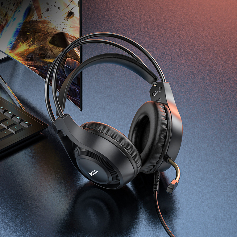 Игровые накладные наушники Hoco W106, цвет черный