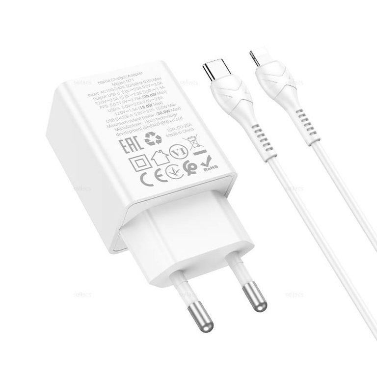 Зарядное устройство Hoco N71 PD30W+QC3.0 для Lightning